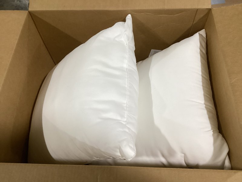 Condition photo showing Good Condition for 26x26 Euro Throw Pillow Inserts-Down Feather Pillow Inserts-Cotton Fabric-Set of 2-White.