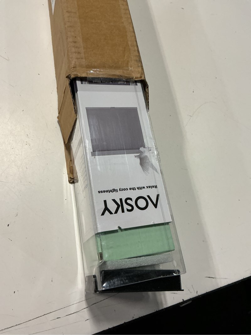 Condition photo showing Good Condition for aosky blackout roller shades cordless blinds for windows, free-stop shades with valance, thermal insulated fabric, uv protection, natural woven blinds for home and office (31" w x 72" h, heather grey) heather grey 31"w x 72"h