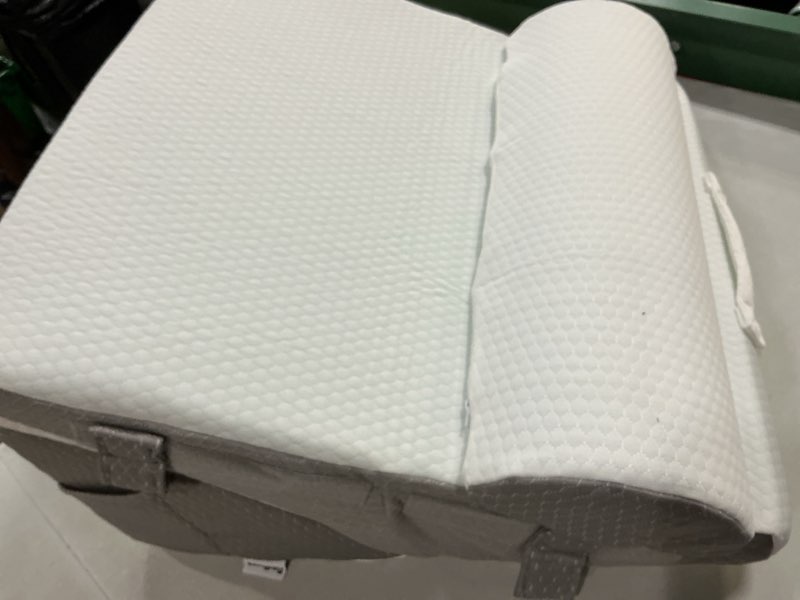 Condition photo showing As Is for ruqmuis 3pcs wedge pillow set for after surgery, adjustable 9&12 inch bed wedge pillow for sleeping, incline pillow wedge for headboard, post surgery, acid reflux, neck&back support, white/grey white/grey adjustable 9&12 inch + 1 head pillow