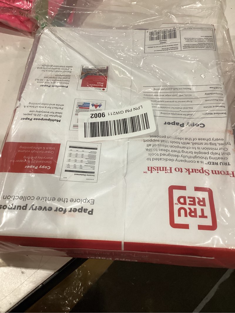 Condition photo showing As Is for tru red printer paper, 8.5" x 11", designed for high-speed printers, 92-brightness 500 sheets 8.5'' x 11''