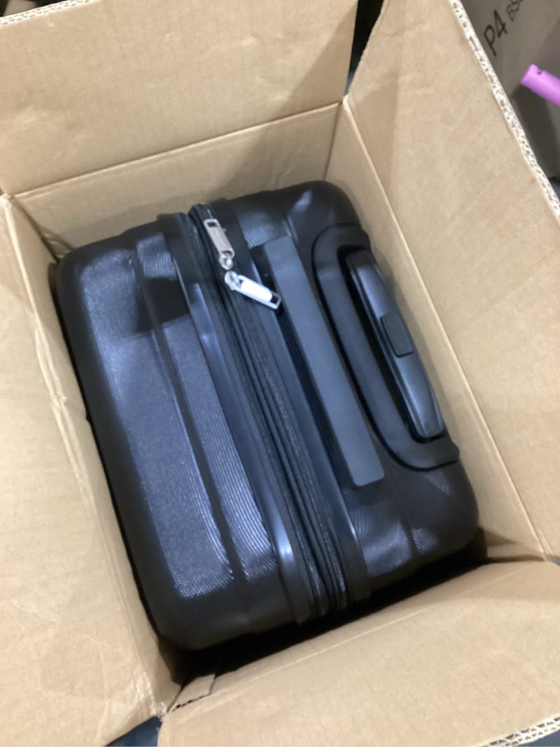 Condition photo showing Good Condition for Amazon Basics 21" Hardside Carry-On Luggage, Hardshell Suitcase With Wheels, Expandable For Up to 25% More Space, With Scratch-Resistant Surface, Four Multi-directional Wheels, Black Black Carry-On