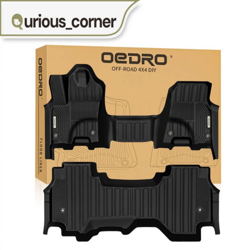 oedro floor mats fit for 2025 2026 ram 1500 quad cab bench seat (w/o rear under-seat storage), tpe c