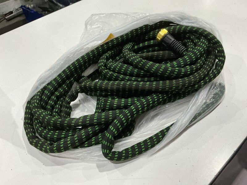 Condition photo showing As Is for flex-able hose xtreme 1-in x 100-ft kink free woven green hose