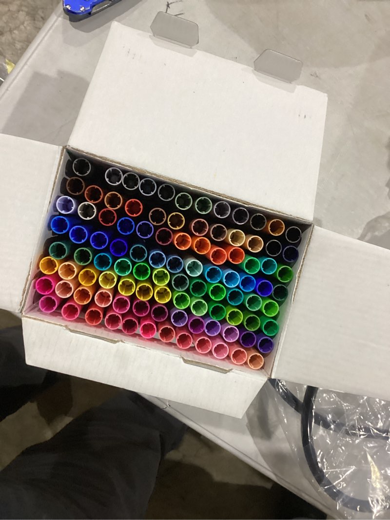 Condition photo showing New/Like New for Crayola Super Tips Marker Set (100ct), Fine Point Washable Markers, Drawing Markers for Kids & Adults, Create Thick & Thin Lines, Art Supplies, Ages 3+ 1 Count (Pack of 1)