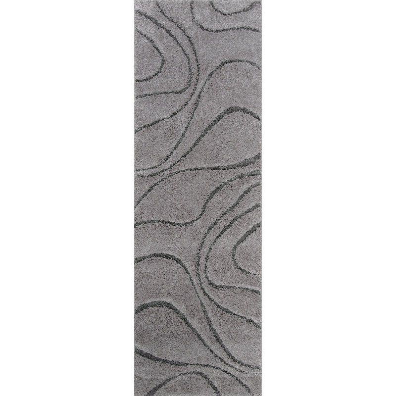 Almarosa Modern Shag Performance Dark Gray Rug 2’8”x8’ Runner Rug