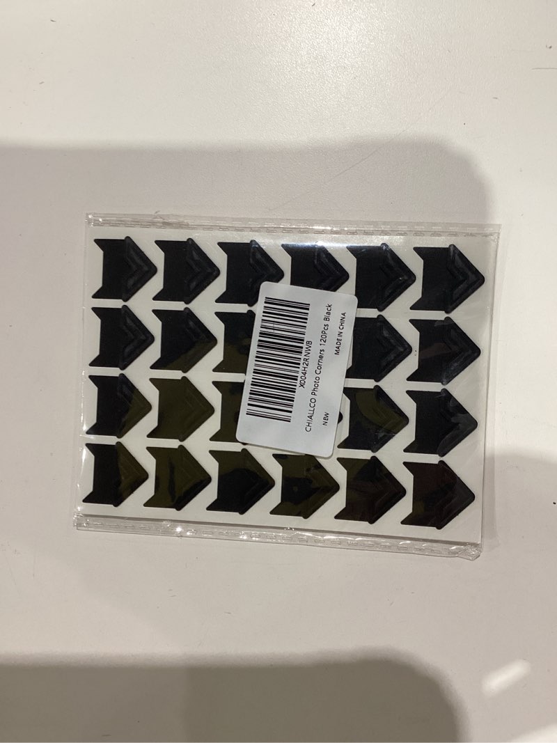Condition photo showing New/Like New for CHIALLCO Acid Free Photo Corners Self-Adhesive, 120 Pcs Premium Photo Corners for Scrapbooking, Black Photo Picture Mounting Corners for Photo Album, DIY Scrapbook Stickers, Memory Books, Diary