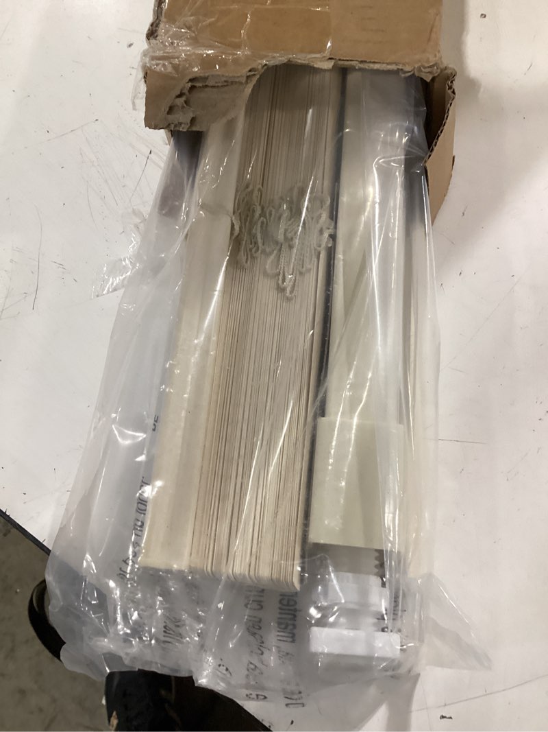 Condition photo showing Good Condition for lazblinds no drill blinds for indoor windows, cordless 1" vinyl mini blinds, privacy s-curve blinds for windows, room darkening horizontal window blinds and shades for home, 39" w x 48" h, beige beige 39" w × 48" h