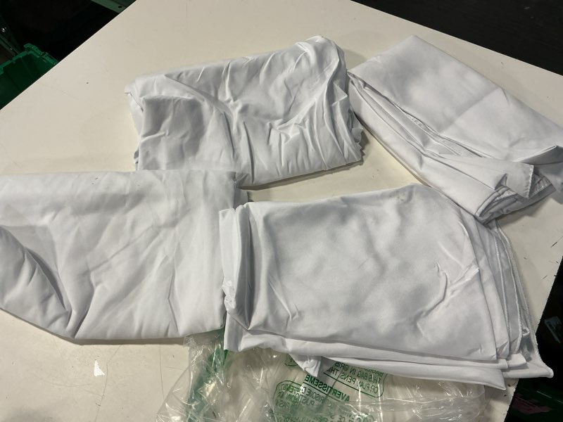 Condition photo showing Good Condition for 4 pack round tablecloth 90 inch white polyester washable decorative fabric table covers for wedding dining table buffet parties banquet decor 90 inch round white 4
