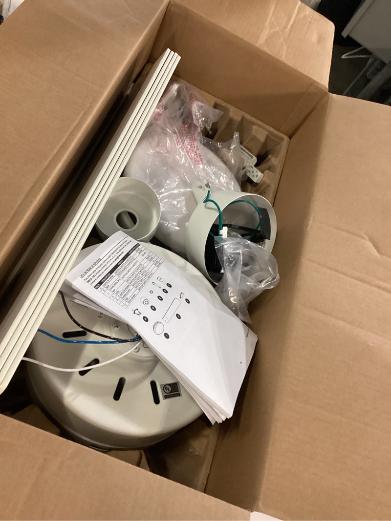 Condition photo showing As Is for harbor breeze ollington 52-in matte white with white/white oak blades led indoor ceiling fan with light (5-blade)