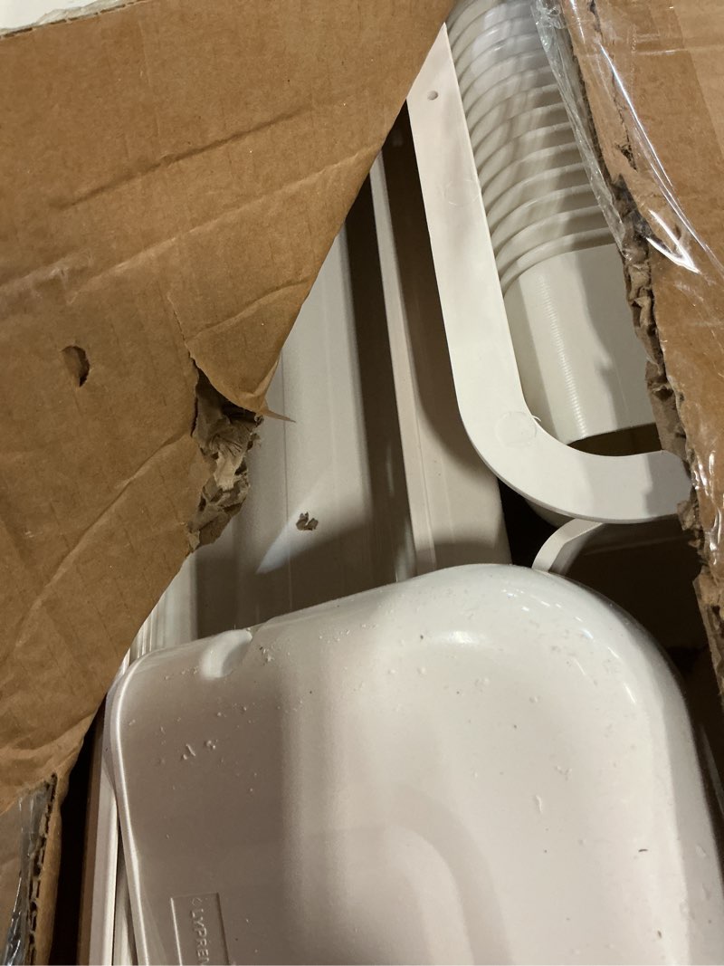 Condition photo showing As Is for lyprem 25ft mini split line set cover 4" pvc line cover kit for mini split and central air conditioner & heat pump white 4'' x 25ft
