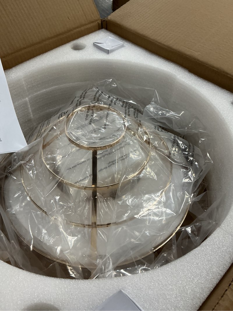 Condition photo showing Good Condition for CROSSIO 48" Crystal Ceiling Fans with Lights and Remote, Dimmable, 6 Speeds, Luxury Chandelier Fan Rose Gold Crystal Fandelier for Dining Room Living Room Bedroom Gold 48"