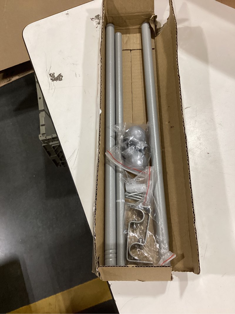 Condition photo showing Good Condition for curtain rods for windows 35"- 46", 5/8 inch small curtain rod sliver adjustable by splicing for bedroom, living room, kitchen and outdoors sliver 35"-46"