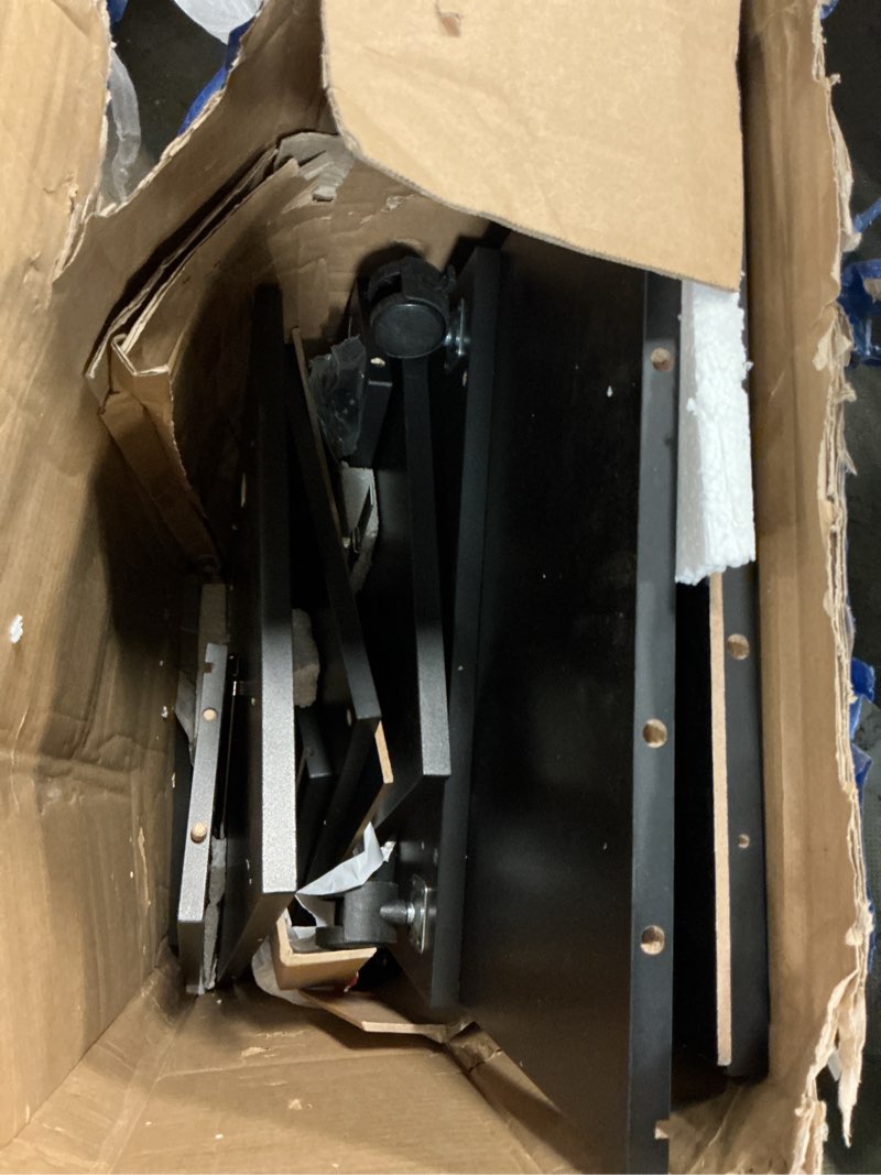 Condition photo showing As Is for vasagle 2-drawer file cabinet, locking filing cabinet for home office, small rolling file cabinet, printer stand, for a4, letter-size, assembly required, honey brown and ink black ulcd027t16v2 without open shelves ink black