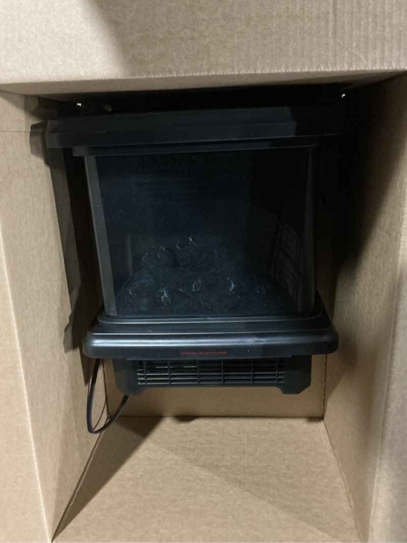 Condition photo showing Good Condition for 18 inch panoramic window with 1500w/1650w electric wood fireplace flame effect, 4-in-1 independent indoor space heater. full arc 3d panoramic flame effect with 3s fast heating ptc-1506