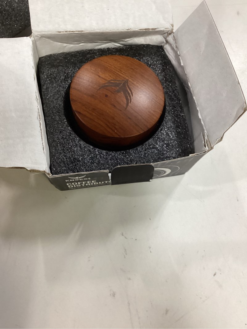 Condition photo showing Good Condition for 54mm espresso distribution tool rosewood adjustable stainless steel coffee distributor leveler compatible with breville espresso machine accessories 53.35mm