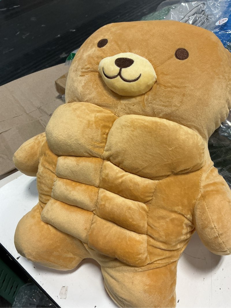 Condition photo showing Good Condition for muscle teddy bear plush toy,kawaii muscle bear stuffed animal soft stuffed plush for kids boys girls