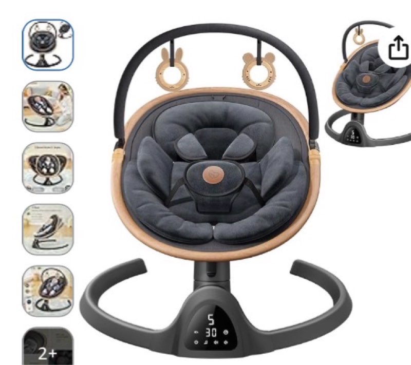 baby swings for infants, fasonbaby bluetooth infant swing with music speaker with 3 seat positions, 5 speeds and remote control - portable baby swing for indoor and outdoor (black)