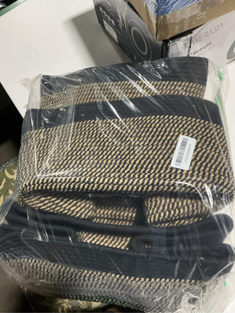 Condition photo showing Good Condition for Large Storage Baskets for Organizing, Closet Shelf Baskets for Clothes Blanket Towels, Baby Nursery, Toy Bins Box, Woven Rope Baskets, 17 x 13 x 7.5”, 4 Packs Woven Brown 4pcs-L17×W13×H7.5" Woven Brown