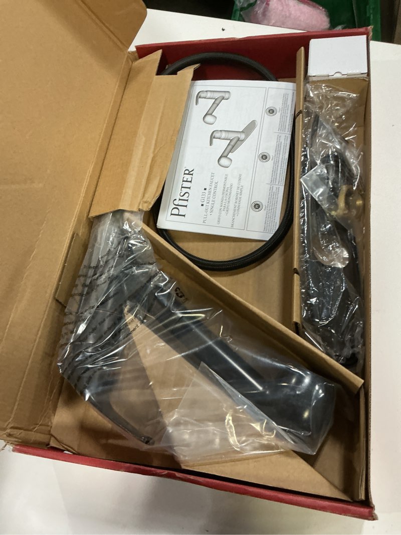 Condition photo showing Good Condition for pfister g13310yy pfirst series 1-handle pull-out kitchen faucet in tuscan bronze, water-efficient model tuscan bronze 1 pack