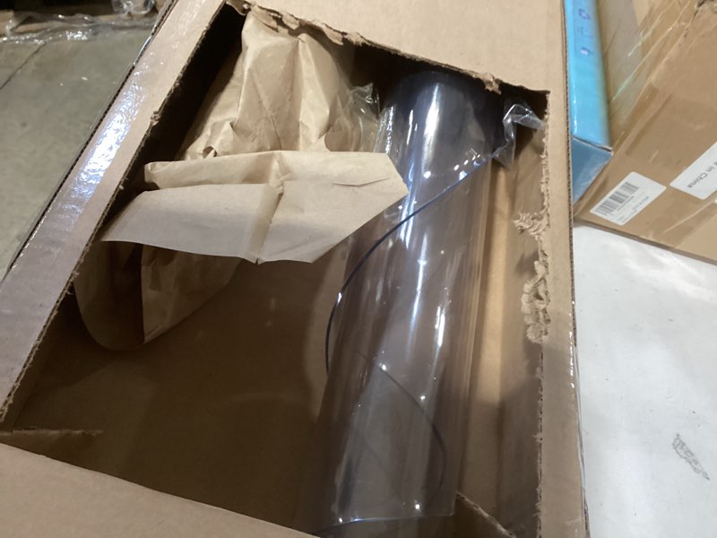 Condition photo showing As Is for Royhom 40 Inch Clear Round Table Cover Protector, 2mm Thick Plastic Table Cover Round, PVC Circle Tabletop Protective Pad for Kitchen Dining, Non-Slip, Easy Clean, Waterproof 40" (Round) Clear 2mm