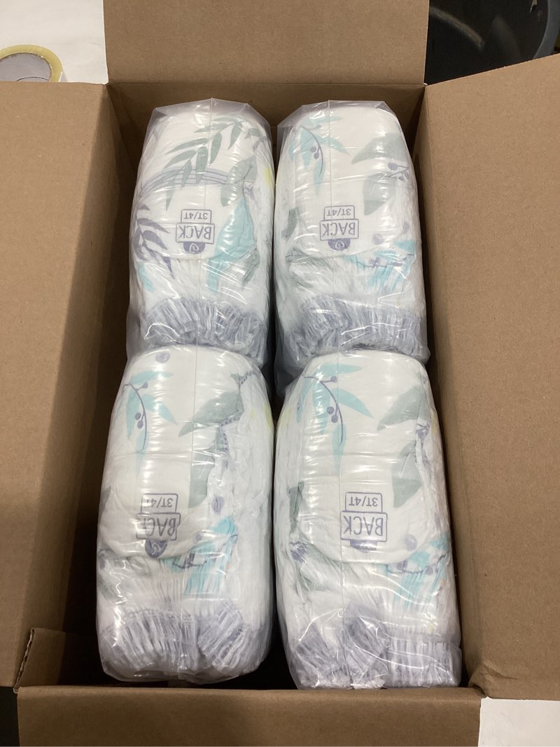 Condition photo showing New/Like New for pampers pure protection training underwear, unisex, size 3t4t, 92 count, premium, hypoallergenic, soft, absorbent 3t-4t 92