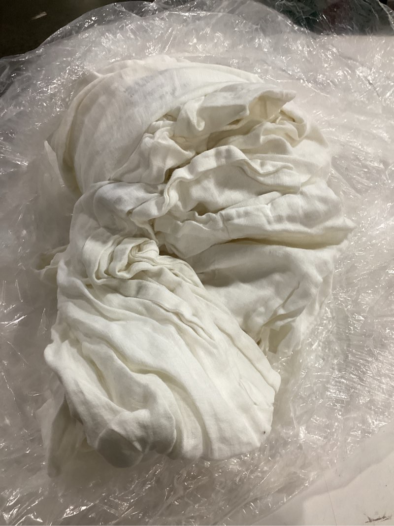 Condition photo showing As Is for european linen fitted sheet set, king, white