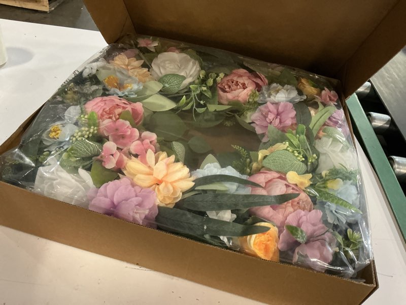Condition photo showing New/Like New for 24 inch spring wreaths for front door, spring wreath,blue hydrangea wreath,large spring summer door wreaths for front door outside all season home decor (blue)