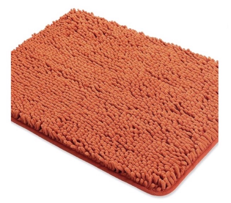 Yeaban Burnt Orange Bathroom Rugs – Thick Chenille Bath Mats | Absorbent and Washable Bath Rug Non-Slip, Plush and Soft Rugs for Bathroom Floor, Shower, Sink size 32 x 21