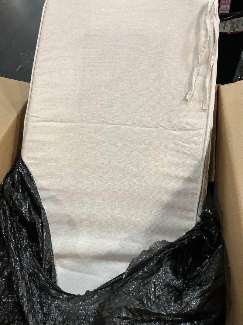 Condition photo showing Good Condition for magpie fabrics outdoor bench cushion 48 x 18 inches, settee loveseat pads with handle and ties for garden patio backyard porch sofa couch swing (cream beige) cream beige 48"w x 18"d x 3"thick