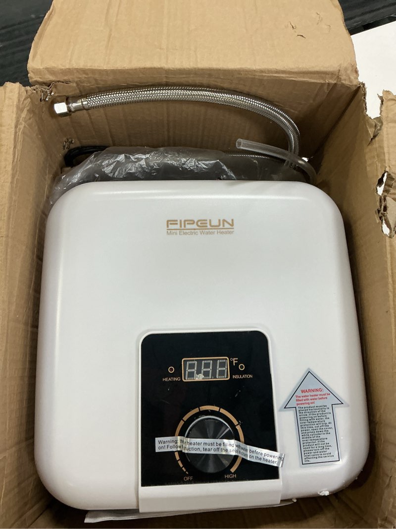 Condition photo showing Good Condition for 110v/115v/120v 1400-1500w small under sink tank 2.5 gallon water heater hot storage?mini instant electric rv tr trailer kitchen compact point-of-use,2 pcs 16” long 1/2”fip stainless steel hoses 9.5l 2.5 gallons rectangle 1 fi-101