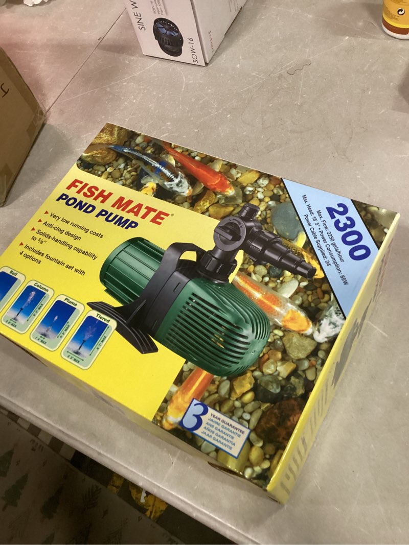 Condition photo showing New/Like New for Fish Mate Pond Pump 2300 Agricultural Pond