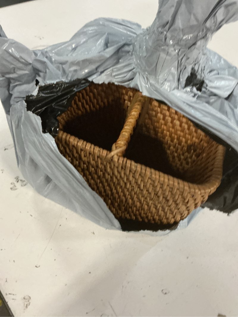 Condition photo showing New/Like New for utensil holder cutlery holder container for spoon fork flatware organizer woven for restaurant dining room countertop cooking, large square