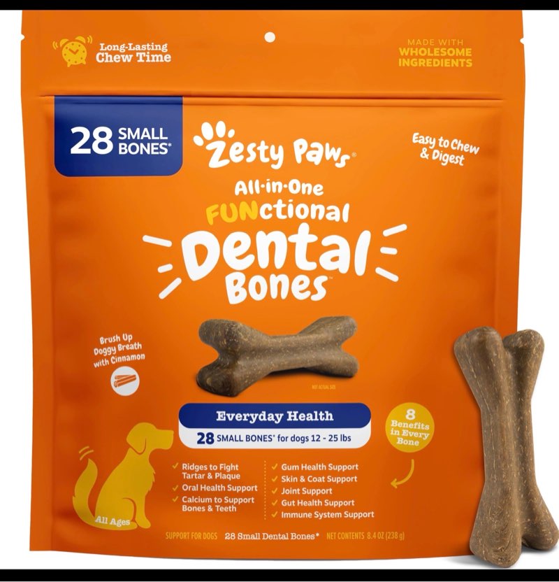 Zesty Paws Dental with Cinnamon Dog Treats - Small - 28ct ( BB 07/13/2026)
