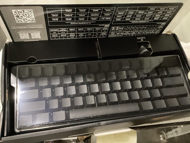 Condition photo showing New/Like New for win60 he 60% mechanical keyboard wired, hall effect gaming keyboard magnetic switch hot swappable, adjustable actuation rapid trigger mode 8000hz polling rate, rgb keyboard 60 percent design win60 side-printed black