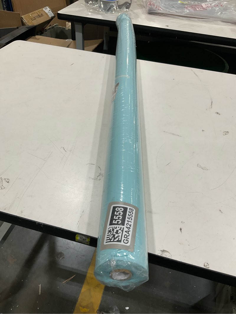 Condition photo showing New/Like New for smart&casual 17.8" x 760" (63') light blue kraft craft paper roll for gift wrapping bulletin board bouquet flower kids art packing parcel table covering 80gsm 55lb (light blue, 17.8" x 63') light blue 17.8" x 760"