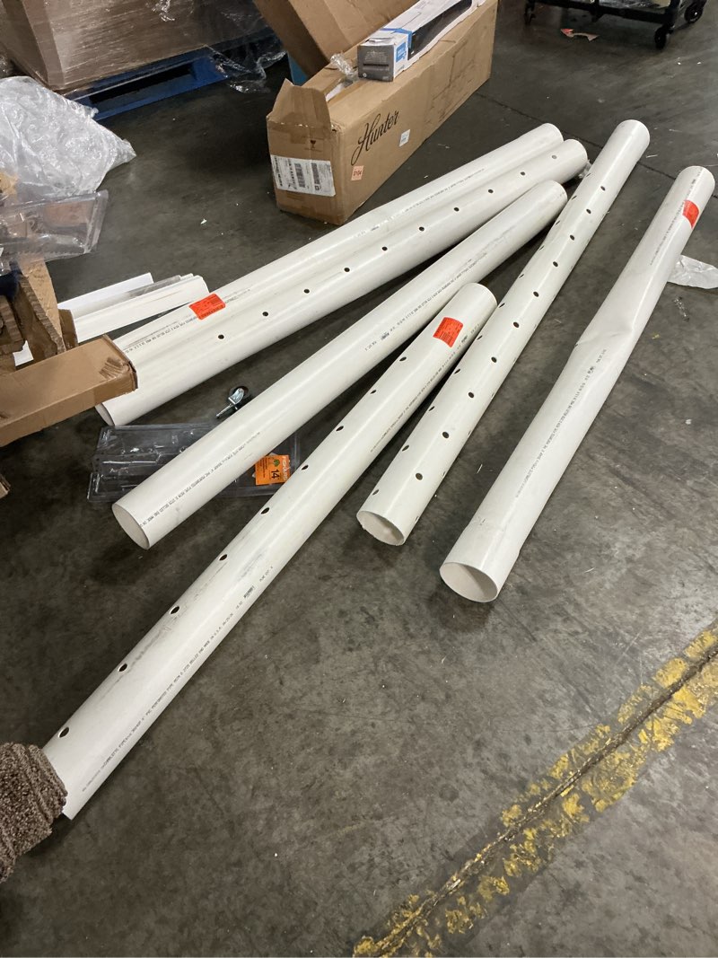 Condition photo showing As Is for 4 in. x  4 1/2 ft. pvc 2729 perforated pipe