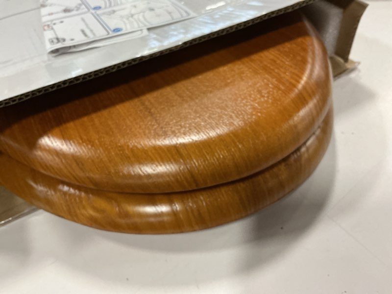 Condition photo showing Good Condition for Angel Shield Wood Toilet Seat Elongated with Soft Close,Easy Clean,Quick-Release Hinges(Elongated,Wood) Elongated-18.5" Wood