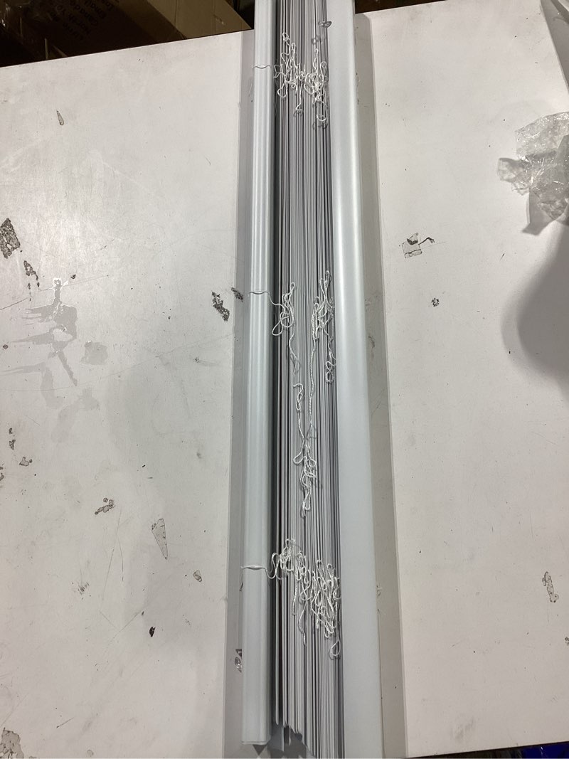 Condition photo showing Good Condition for project source room darkening 1-in slat width 31-in x 72-in cordless white vinyl room darkening mini-blinds