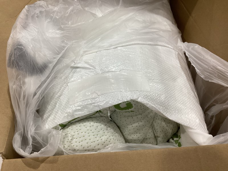 Condition photo showing As Is for mattress topper twin xl size, cooling extra thick breathable viscose made from bamboo mattress pad, soft quilted fitted mattress cover with 1000 gsm down alternative fill (8-21”deep pocket) white twin xl