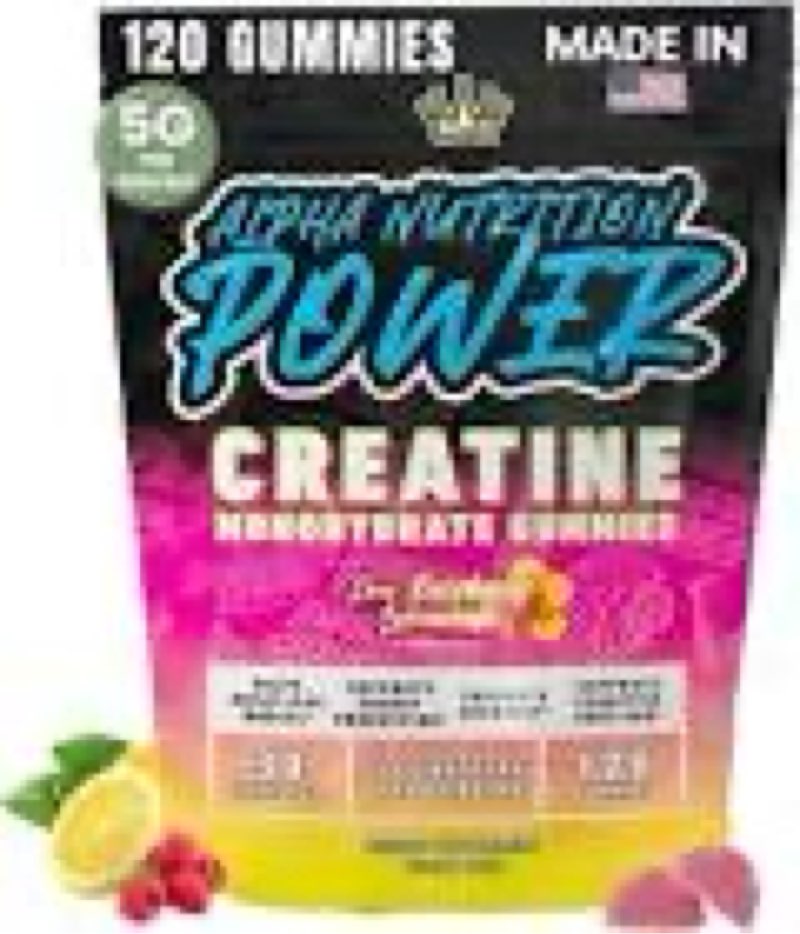 (BBD 06/2027)  Creatine Monohydrate Gummies 5g - Raspberry Lemonade Flavored Creatine for Women and Men - Supplemen