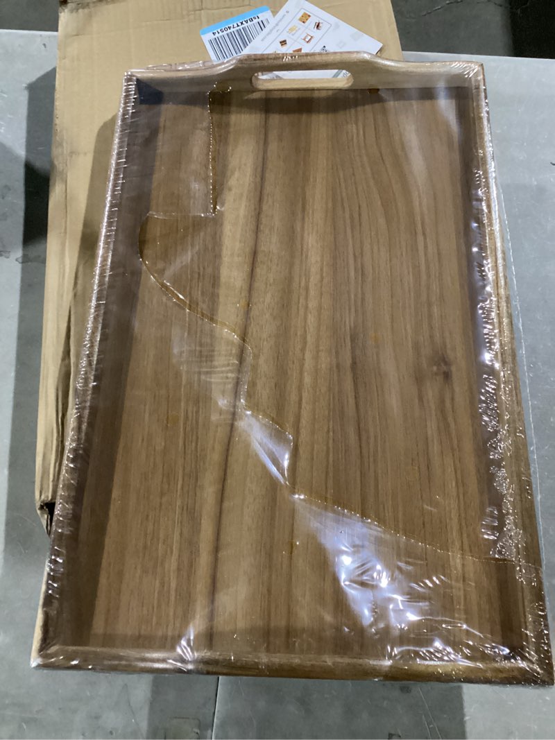 Condition photo showing Good Condition for Utoplike Acacia Bed Tray Table for Eating, Large Breakfast Tray with Folding Legs, Wood Serving Trays for Laptop Working
