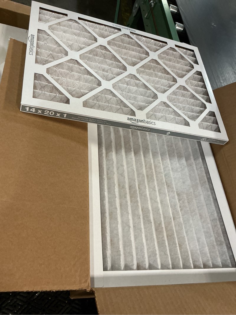 Condition photo showing Good Condition for amazon basics 14x20x1 air filter, merv 8 ac furnace filters, allergy control, electrostatic, removes dust pollen and lint, 6-pack (actual size: 13.75" x 19.75" x 0.75") 14x20x1 merv 8