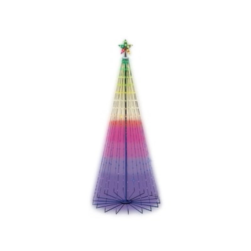 GE 84-in Freestanding Christmas tree Yard decoration with Multicolor LED Lights