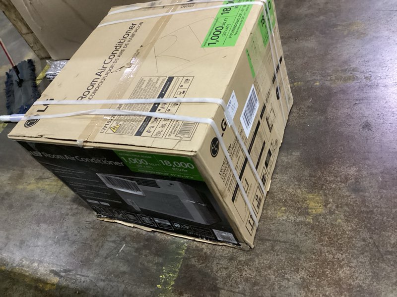 Condition photo showing New/Like New for 18,000 btu 230/208v window air conditioner cools 1000 sq. ft. with remote, dehumidifier and in white