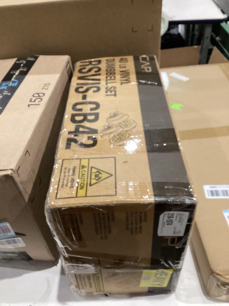 Condition photo showing New/Like New for CAP Barbell 40-Pound Adjustable Cement Dumbbell Set – Versatile Vinyl Coated Weights for Home Gym Excellence