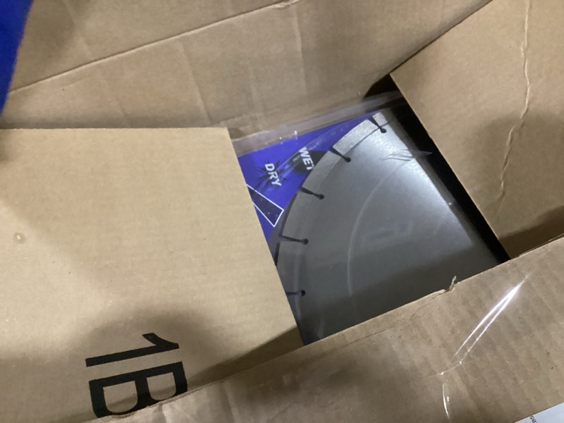 Condition photo showing Good Condition for 14 Inch Diamond Concrete Saw Blade,14 Inch Masonry Blade with 5/8 inch Arbor,Sharp Tile Saw Blade Dry or Wet Cutting for Brick Paves Concrete Stone Block Marble Granite (LSS14)