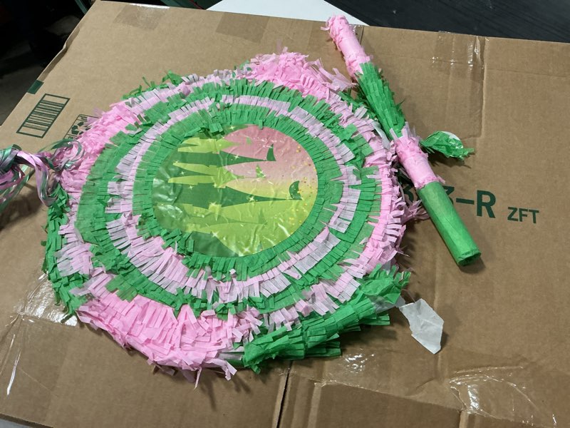 Condition photo showing Good Condition for soulchen witch piñata 14.2'' pink and green piñata game set with stick and blindfold princess and witch party favor pink and green party decor for birthday quinceañera baby shower movie supplies