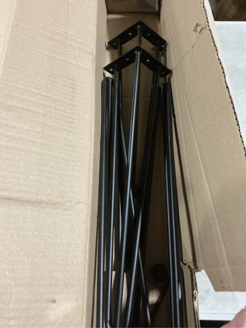Condition photo showing As Is for vevor hairpin table legs 20" black set of 4 desk legs 880lbs load capacity (each 220lbs) hairpin desk legs 3 rods for bench desk dining end table chairs carbon steel diy heavy duty furniture legs 20 inch