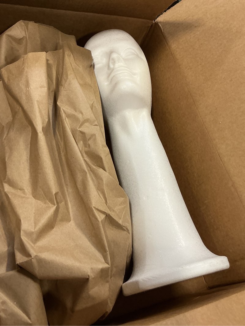 Condition photo showing Good Condition for 19'' Inch Styrofoam Head Foam Wig Head Mannequins, Style, Model & Display Women's Wigs, Hats & Hairpieces Stand - Extra Large, by Adolfo Designs