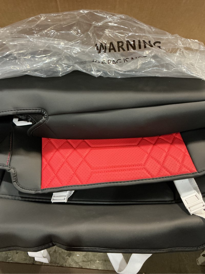 Condition photo showing Good Condition for freesoo custom fit seat covers for ford bronco 4door 2021-2026, faux leather, durable, breathable, 4?layer waterproof, f/r headrest, airbag deployment compatible - black red, full set w/o rear armrest blackred w/o rear armrest for ford bronco